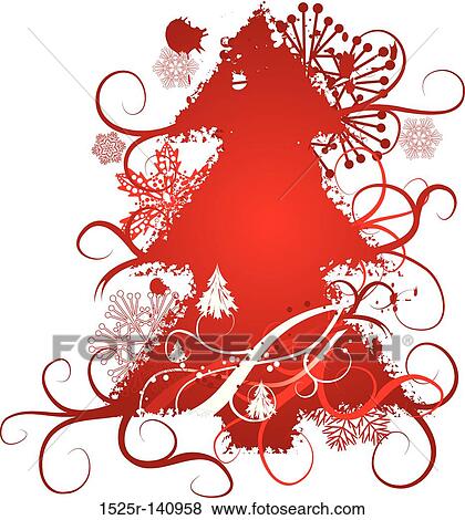 Stock Illustration - Grunge christmas tree background, vector illustration. Fotosearch