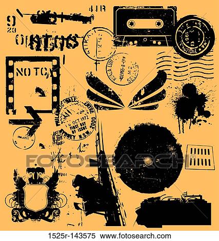 grunge elements 2 View Large Illustration Stock Illustration - grunge elements 2. Fotosearch