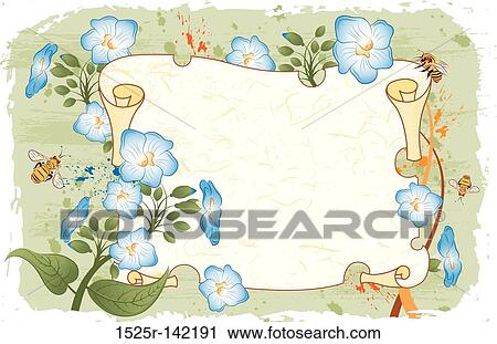 Grunge floral background View Large Illustration Clip Art - Grunge floral background. Fotosearch