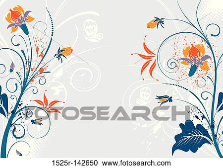 Grunge floral background View Large Illustration Clipart - Grunge floral background. Fotosearch
