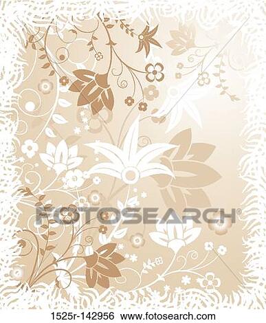 Grunge floral background, elements for design, vector View Large Illustration Stock Illustration - Grunge floral background, elements for design, vector. Fotosearch