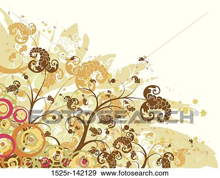Grunge floral background View Large Illustration Stock Illustration - Grunge floral background. Fotosearch