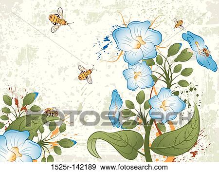 Grunge floral background View Large Illustration Stock Illustration - Grunge floral background. Fotosearch