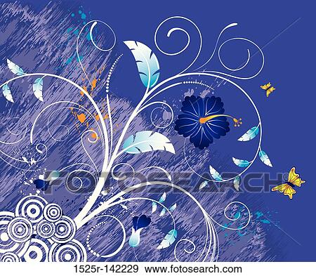 Grunge floral background View Large Illustration Stock Illustration - Grunge floral background. Fotosearch
