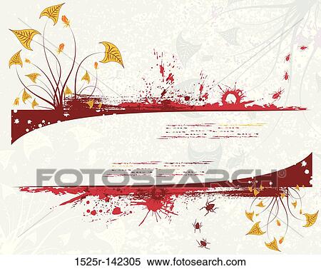 Grunge floral background View Large Illustration Stock Illustration - Grunge floral background. Fotosearch