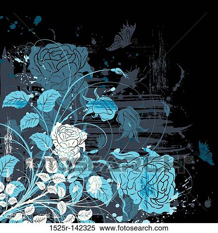 Stock Illustration - Grunge floral background. Fotosearch