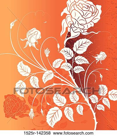 Grunge floral background View Large Illustration Stock Illustration - Grunge floral background. Fotosearch