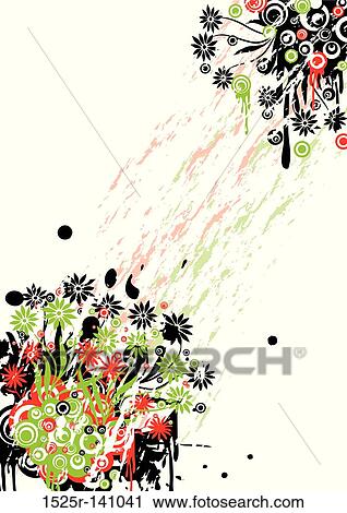 Grunge floral background, vector View Large Illustration Clip Art - Grunge floral background, vector. Fotosearch