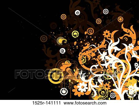 Grunge floral background, vector View Large Illustration Clip Art - Grunge floral background, vector. Fotosearch