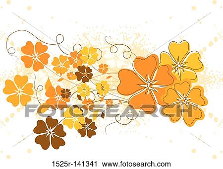 Clip Art - Grunge floral background, vector. Fotosearch