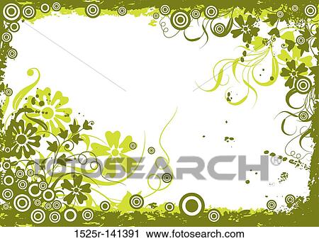 Grunge floral background, vector View Large Illustration Clip Art - Grunge floral background, vector. Fotosearch