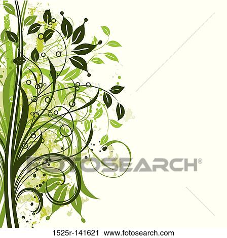 Grunge floral background, vector View Large Illustration Clip Art - Grunge floral background, vector. Fotosearch