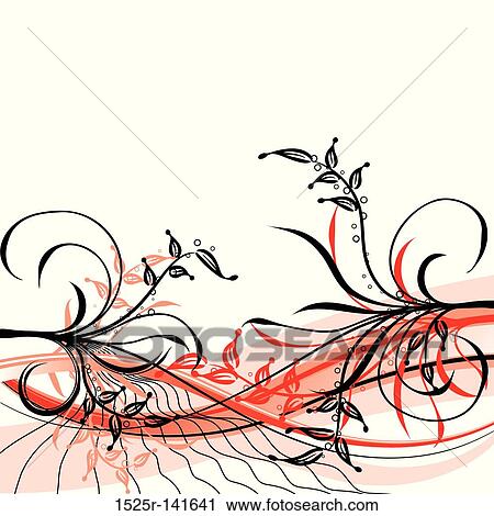 Grunge floral background, vector View Large Illustration Clip Art - Grunge floral background, vector. Fotosearch