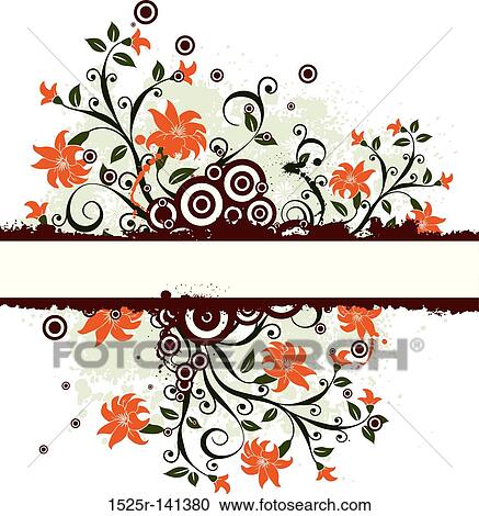 Grunge floral background, vector View Large Illustration Clipart - Grunge floral background, vector. Fotosearch