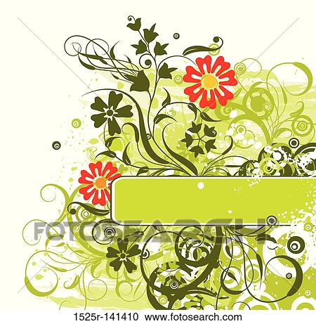 Grunge floral background, vector View Large Illustration Clipart - Grunge floral background, vector. Fotosearch
