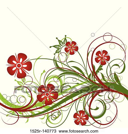 Grunge floral background, vector View Large Illustration Drawing - Grunge floral background, vector. Fotosearch