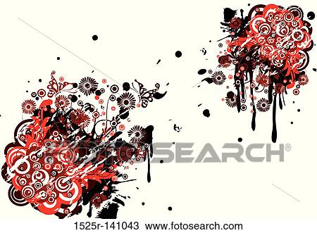 Grunge floral background, vector View Large Illustration Drawing - Grunge floral background, vector. Fotosearch