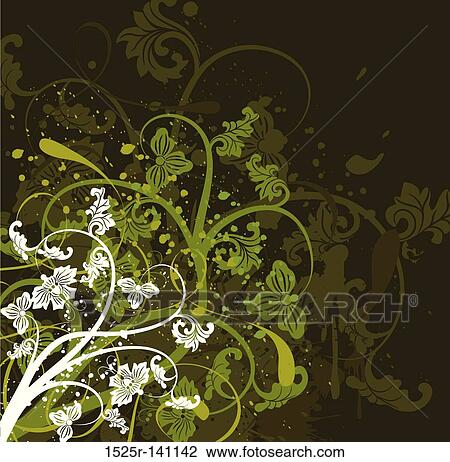 Grunge floral background, vector View Large Illustration Drawing - Grunge floral background, vector. Fotosearch
