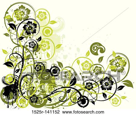 Grunge floral background, vector View Large Illustration Drawing - Grunge floral background, vector. Fotosearch