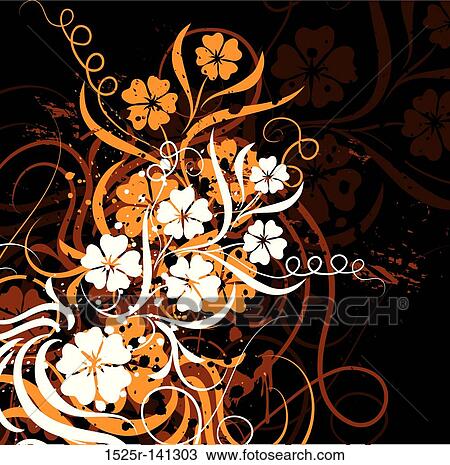 Grunge floral background, vector View Large Illustration Drawing - Grunge floral background, vector. Fotosearch