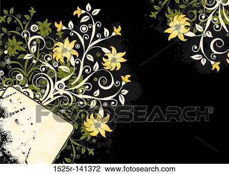 Grunge floral background, vector View Large Illustration Drawing - Grunge floral background, vector. Fotosearch