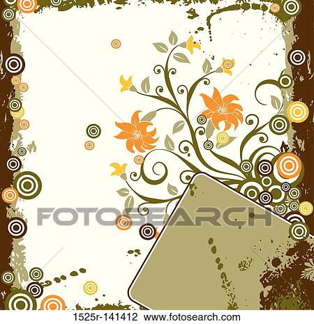 Grunge floral background, vector View Large Illustration Drawing - Grunge floral background, vector. Fotosearch