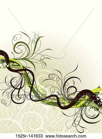 Grunge floral background, vector View Large Illustration Drawing - Grunge floral background, vector. Fotosearch