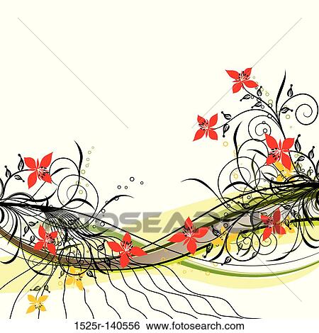 Stock Illustration - Grunge floral background, vector. Fotosearch