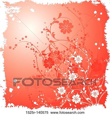 Grunge floral background, vector View Large Illustration Stock Illustration - Grunge floral background, vector. Fotosearch