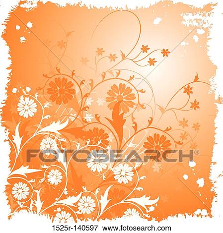 Grunge floral background, vector View Large Illustration Stock Illustration - Grunge floral background, vector. Fotosearch