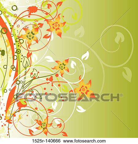 Grunge floral background, vector View Large Illustration Stock Illustration - Grunge floral background, vector. Fotosearch
