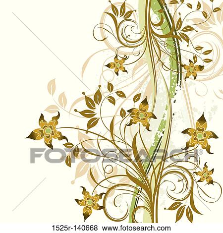 Grunge floral background, vector View Large Illustration Stock Illustration - Grunge floral background, vector. Fotosearch
