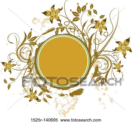 Stock Illustration - Grunge floral background, vector. Fotosearch