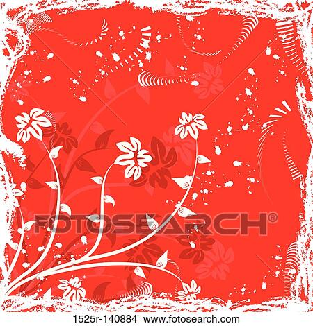 Grunge floral background, vector View Large Illustration Stock Illustration - Grunge floral background, vector. Fotosearch