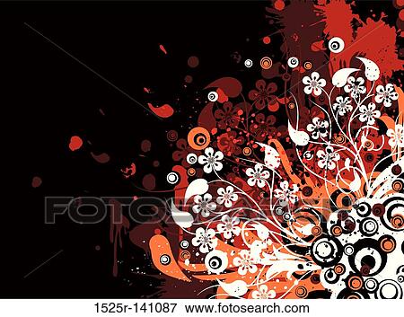 Grunge floral background, vector View Large Illustration Stock Illustration - Grunge floral background, vector. Fotosearch