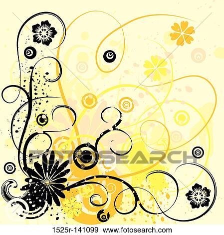 Grunge floral background, vector View Large Illustration Stock Illustration - Grunge floral background, vector. Fotosearch