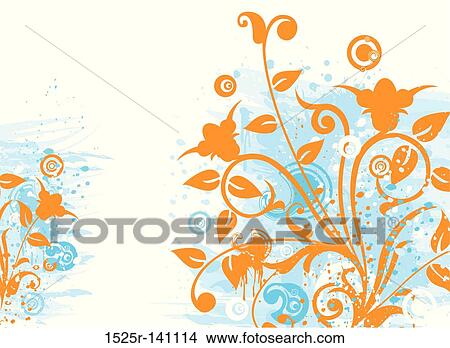 Grunge floral background, vector View Large Illustration Stock Illustration - Grunge floral background, vector. Fotosearch