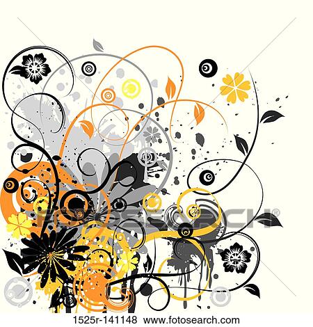 Grunge floral background, vector View Large Illustration Stock Illustration - Grunge floral background, vector. Fotosearch