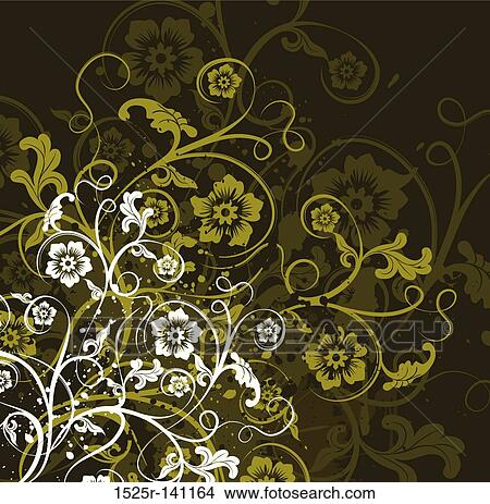 Grunge floral background, vector View Large Illustration Stock Illustration - Grunge floral background, vector. Fotosearch