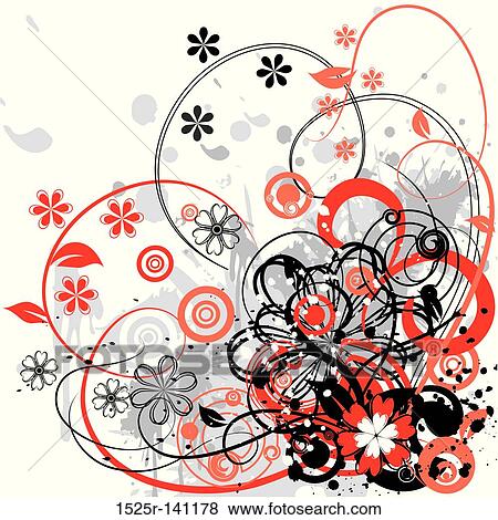 Grunge floral background, vector View Large Illustration Stock Illustration - Grunge floral background, vector. Fotosearch