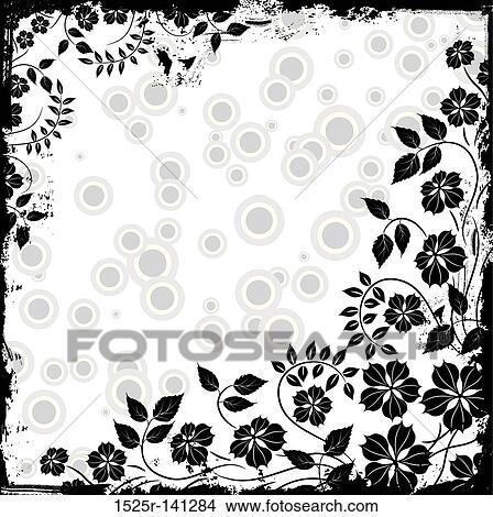 Grunge floral background, vector View Large Illustration Stock Illustration - Grunge floral background, vector. Fotosearch