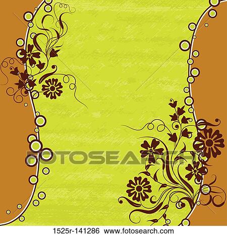 Grunge floral background, vector View Large Illustration Stock Illustration - Grunge floral background, vector. Fotosearch