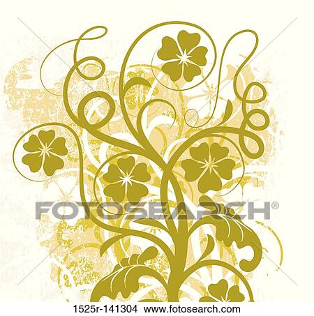Grunge floral background, vector View Large Illustration Stock Illustration - Grunge floral background, vector. Fotosearch