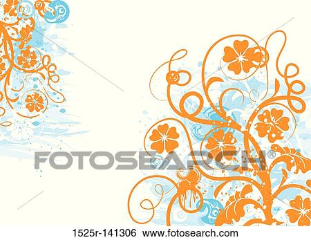 Stock Illustration - Grunge floral background, vector. Fotosearch