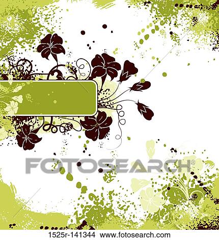 Grunge floral background, vector View Large Illustration Stock Illustration - Grunge floral background, vector. Fotosearch