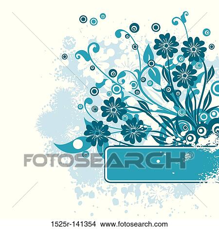 Grunge floral background, vector View Large Illustration Stock Illustration - Grunge floral background, vector. Fotosearch