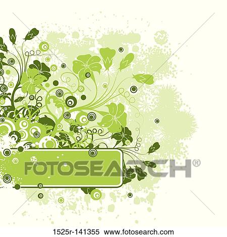 Grunge floral background, vector View Large Illustration Stock Illustration - Grunge floral background, vector. Fotosearch