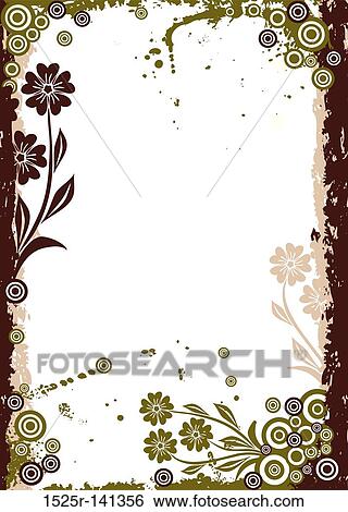 Stock Illustration - Grunge floral background, vector. Fotosearch