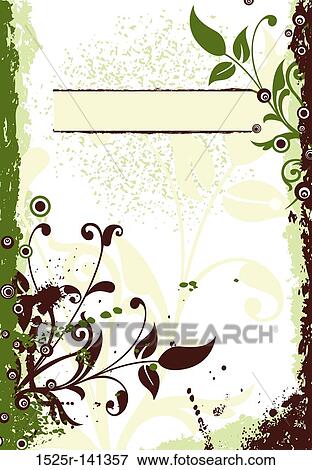 Stock Illustration - Grunge floral background, vector. Fotosearch