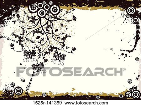Stock Illustration - Grunge floral background, vector. Fotosearch